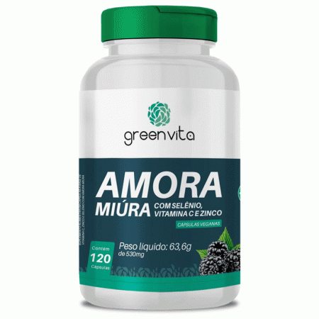 Amora Miura com Selênio, Vitamina C e Zinco Greenvita 120 cápsulas Veganas