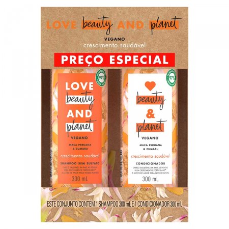 Kit Love, Beauty and Planet Crescimento Saudável Shampoo + Condicionador com 300ml cada
