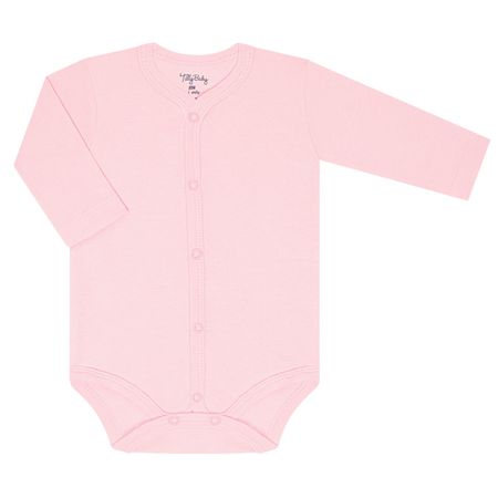 Body longo aberto para bebê em suedine Rosa - Tilly Baby TB13110.10 BODY LONGO ABERTURA FRONTAL ROSA BEBE-P