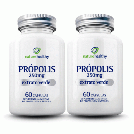 Kit c/2 Própolis 250mg Extrato Verde com 60 cáps. Nature Healthy