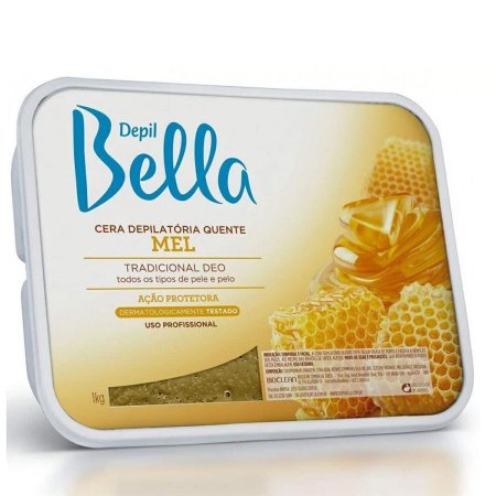 Cera Depilatória Depil Bella Quente em Barra Mel 1kg