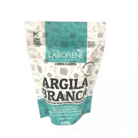 Argila Branca em pó 100g Laborene