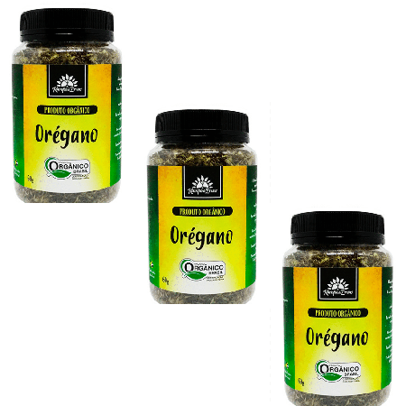 Orégano Orgânico Kampo de Ervas 3 frascos de 60 g cada