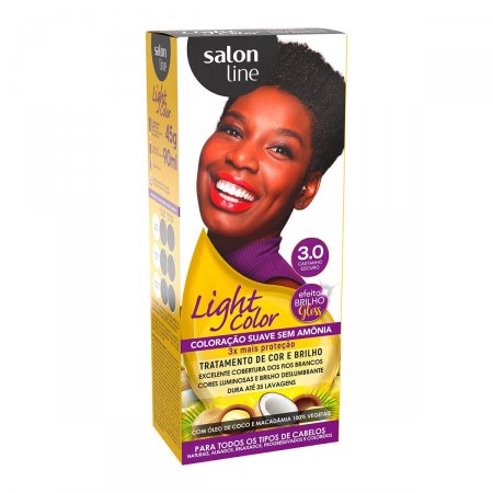 Tintura Salon Line Light Color 3.0 Castanho Escuro com 1 Unidade