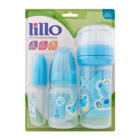 Kit Mamadeira Primeiros Passos Azul Lillo