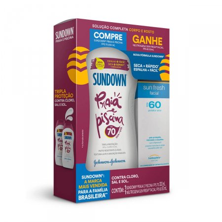 Kit Protetor Solar Corporal Sundown FPS 70 com 200ml + Protetor Solar Facial Neutrogena FPS 60 com 50ml
