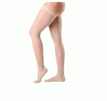 Meia Coxa Feminina Attiva Alta Compressão 20-30mmHg Ponteira Fechada Natural - G