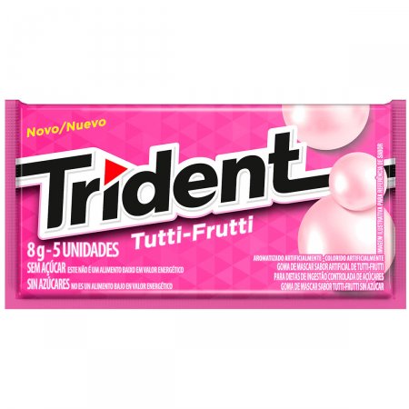 Trident Chiclete Sem Açúcar Sabor Tutti-Frutti com 5 unidades