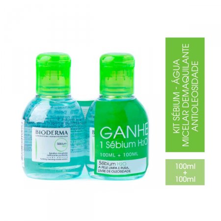 Kit Água Micelar Sébium H2O Demaquilante Antioleosidade com 2 unidades de 100ml cada