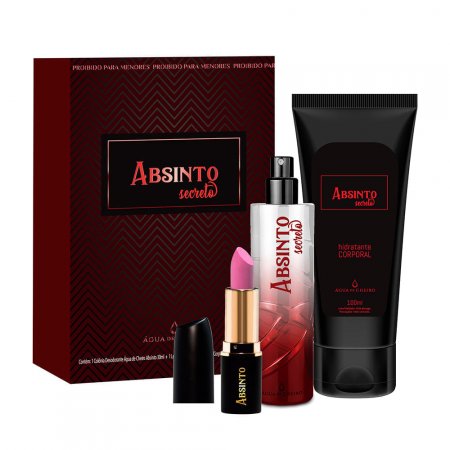 Kit Absinto Secreto Shot Deo Col., Hidratante e Batom