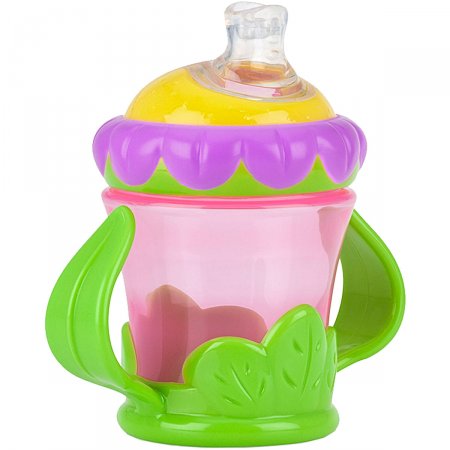 Copo com Bico e Alça Grip n' Sip Flor 210ml (4m+) - Nuby