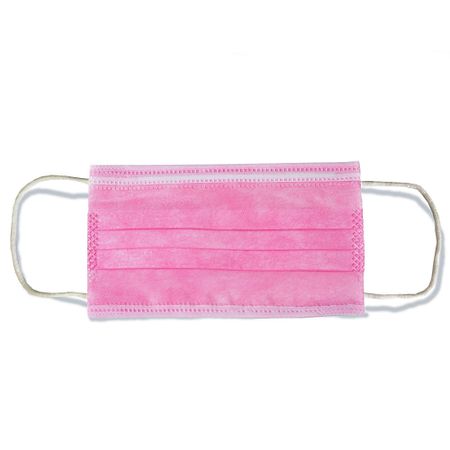 Máscara Cirúrgica Descartável Tripla Com Elástico - Rosa - 50 Unidades - Brafa