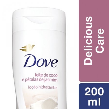 Loção Hidratante Corporal Dove Delicious Care Leite de Coco e Pétalas de Jasmim com 200ml