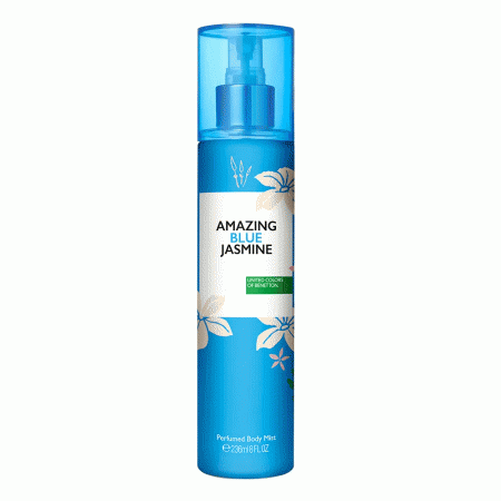 Body Spray Benetton Amazing Blue Jasmine Body Mist Feminino 236ml