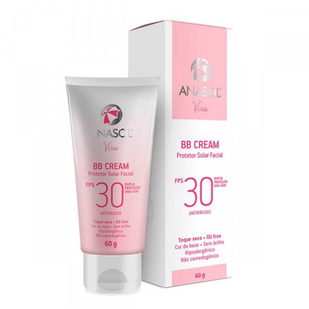 Protetor Solar Facial Anasol Viso BB Cream Antirrugas FPS 30 com 60g