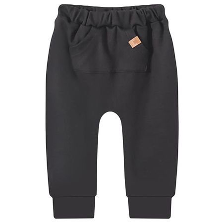 Calça (mijão) saruel para bebê em suedine Preta - Pingo Lelê PL66854.103 CALÇA SARUEL COM BOLSO PRETA-P