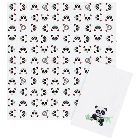 Jogo de lençol para carrinho 2 pçs em percal Pandinha - Fisher Price 30041205010006 JOGO DE LENCOL P/CARRINHO FISHER-PRICE COLORS ESTAMPADO/LISO C/BORDADO PANDA