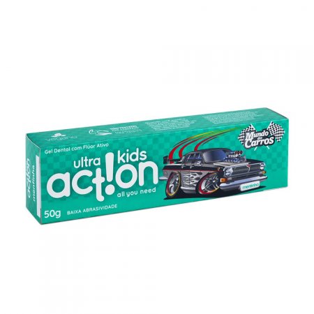Gel Dental Ultra Action Kids Mundo dos Carros Mentinha 50g