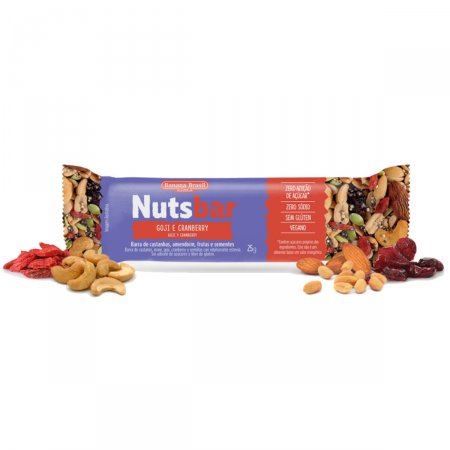 Barra de Castanhas Nutsbar com Goji e Cranberry com 25g