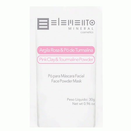 Elemento Mineral Argila Rosa C/ Pó de Turmalina Rosa 30g