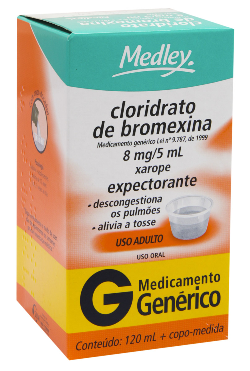 Cloridrato Bromexina Xarope Adulto 8mg/5ml Genérico Medley - 120ml
