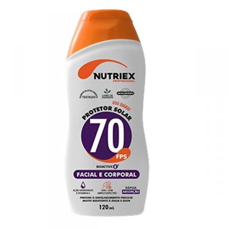 Protetor Solar Corporal e Facial FPS 70 120ML 1/3 UVA Nutriex