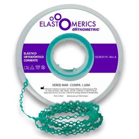 Elastômeros Corrente 1,5m Verde Mar - Orthometric Elastômeros Corrente 1,5m Médio Verde Mar - Orthometric
