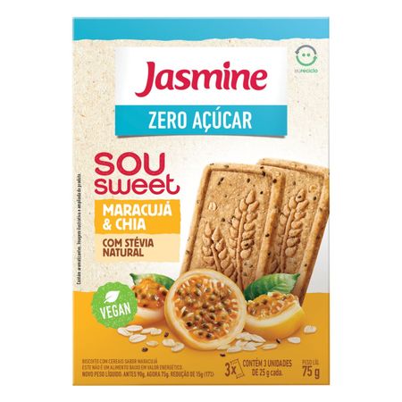 Biscoito Zero Açúcar Sou Sweet Maracujá e Chia 75g