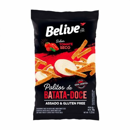 Palitos de Batata-Doce Belive Sabor Tomate Seco com 35g