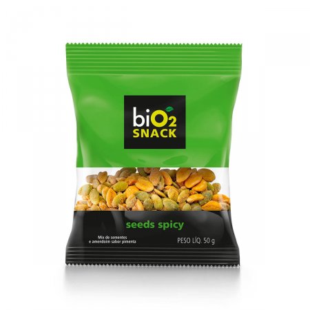 Mix de Sementes e Amendoim BiO2 Snack Seeds Spicy Sabor Pimenta com 50g