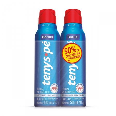 Kit Desodorante para os pés Jato Seco Tenys Pé Original com 2 unidades