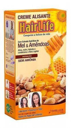Creme Alisante Hairlife Mel E Amêndoas - Embelleze