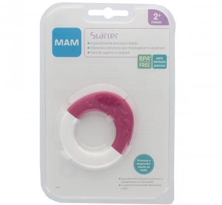 Mordedor para Bebê MAM Starter Rosa +2 meses com 1 unidade