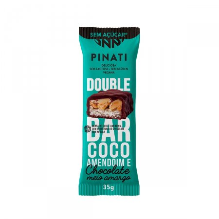 Barra de Coco e Amendoim Pinati Double Chocolate Meio Amargo com 35g