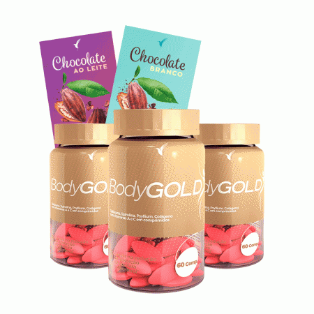 Kit Body Gold 90 dias + Chocolate ao leite + Chocolate branco