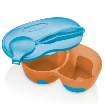 Prato Fundo Multikids Com Divisória Laranja Com Azul Bb053