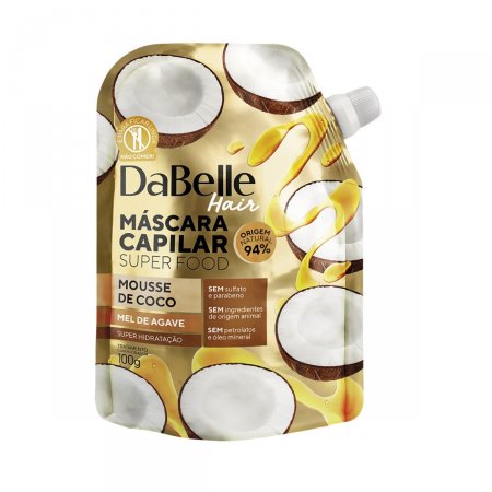 Máscara Capilar Dabelle Super Food Mousse de Coco e Mel de Agave com 100g