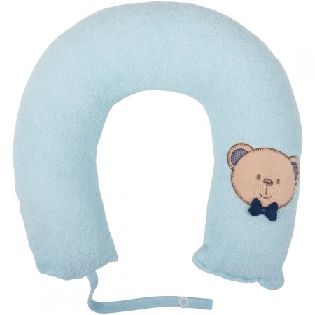 Apoio de Pescoço com Prendedor de Chupeta Bichinhos Ursinho Azul