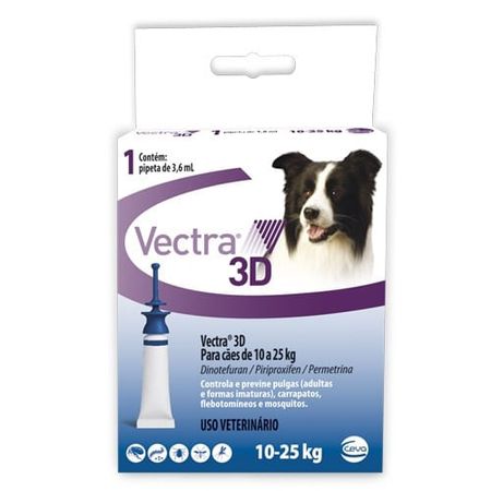 Vectra 3D Antipulgas e Carrapatos para Cães de 10kg à 25kg