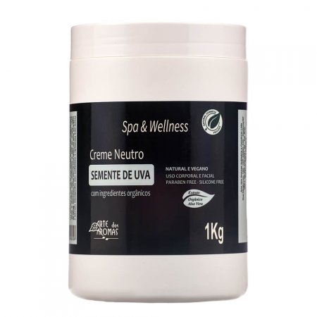 Creme Neutro Arte dos Aromas para Massagem Natural com Óleo de Semente de Uva 1kg