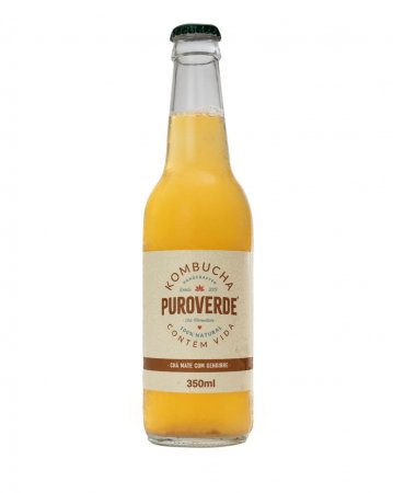 Kombucha Mate com  Gengibre Puro Verde 350mL