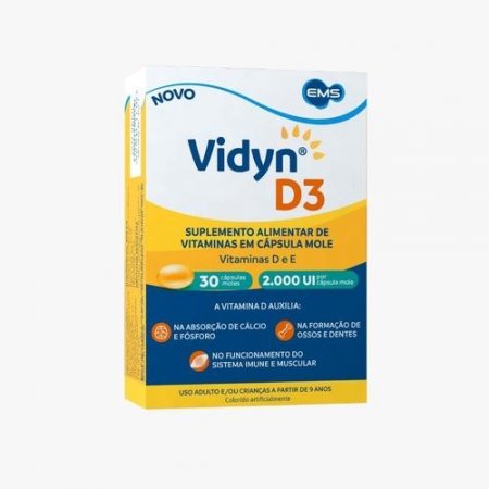 Vidyn D3 Vitamina D3 2.000UI 120 Cápsulas EMS