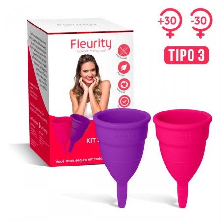 Kit Coletor Menstrual Fleurity Tipo 3 com 2 unidades