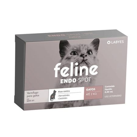 Vermífugo Feline Endospot para Gatos até 2kg - Labyes