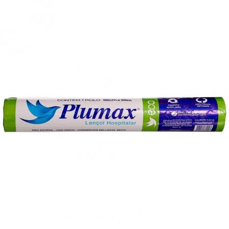 Lençol de Papel ECO 100% Fibra Natural Rolo 70cmx50m Plumax