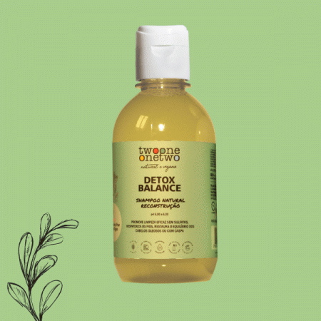 Shampoo Natural Detox Balance Cabelos Oleosos ou com Caspa Twoone Onetwo Natural Vegana
