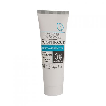 Pasta Dental Urtekram Vegana e Orgânica de Menta e Chá Verde 75ml