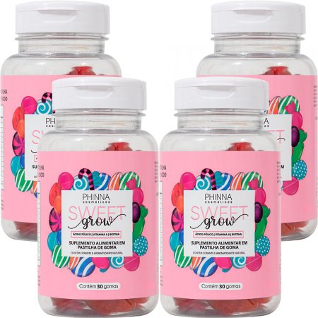 Phinna Sweet Grow Vitamina Para Cabelos E Unhas- 04 Unidades