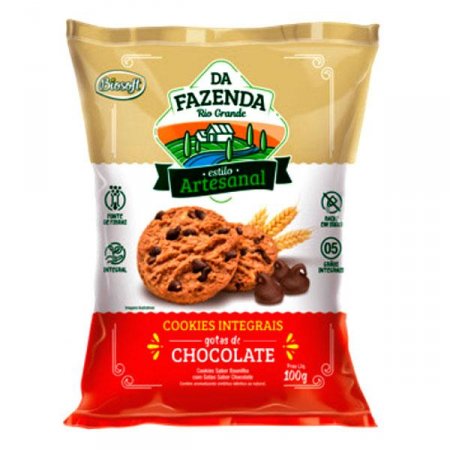 Cookies Gotas de Chocolate Integral Leve Biosoft 100g
