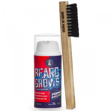 Produto Para Barba Crescer + Escovinha Personalizada